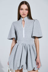 NAME OF THE GAME SHORT SLEEVE ZIPPERED MINI DRESS