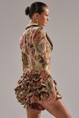 FLORAL HEAVEN TAPESTRY MINI DRESS