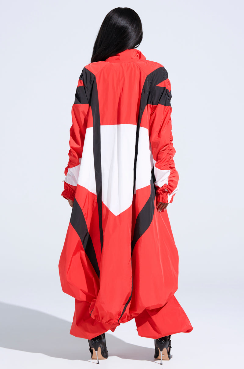 RED ALERT WINDBREAKER TRENCH