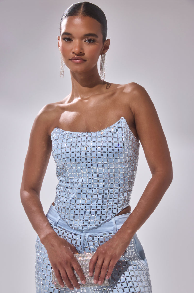 LILA EMBELLISHED SATIN CORSET