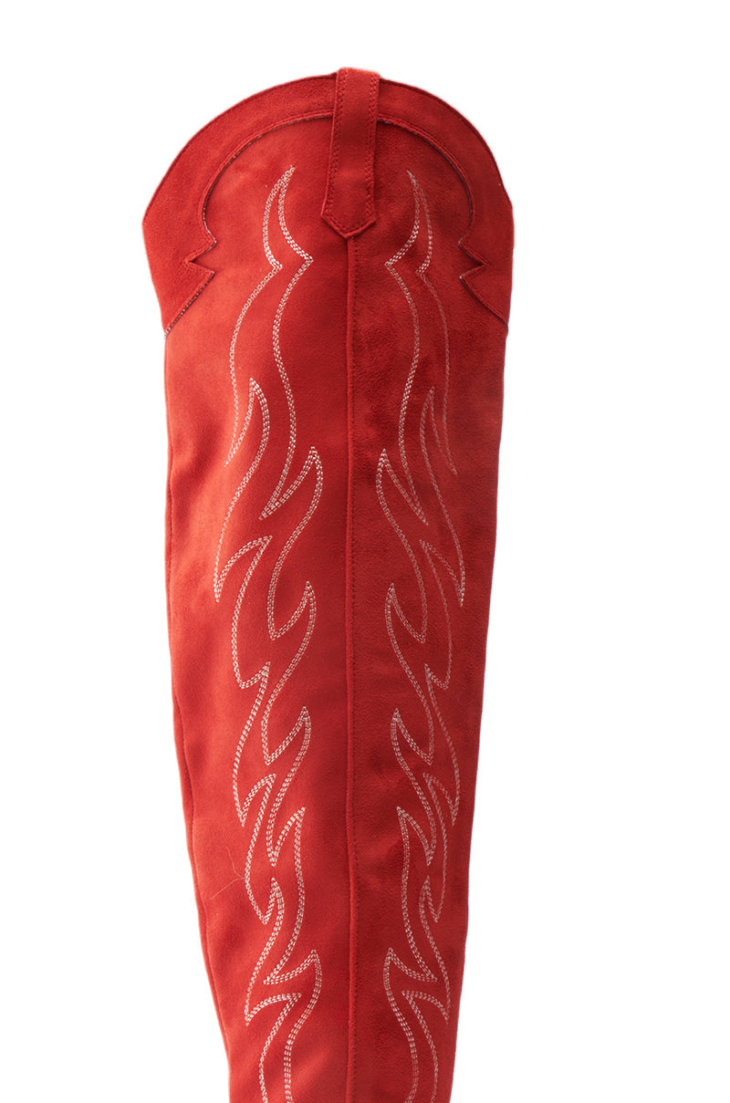 ABBY RED HIGH SHAFT WESTERN BOOT