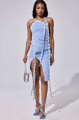 COOLER THAN YOU DENIM MIDI DRESS