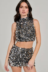 INVITE ONLY SEQUIN CROP TOP