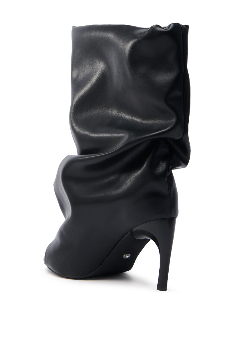 AZALEA WANG CLASSIE BLACK OPEN TOE BANANA HEEL BOOTIE