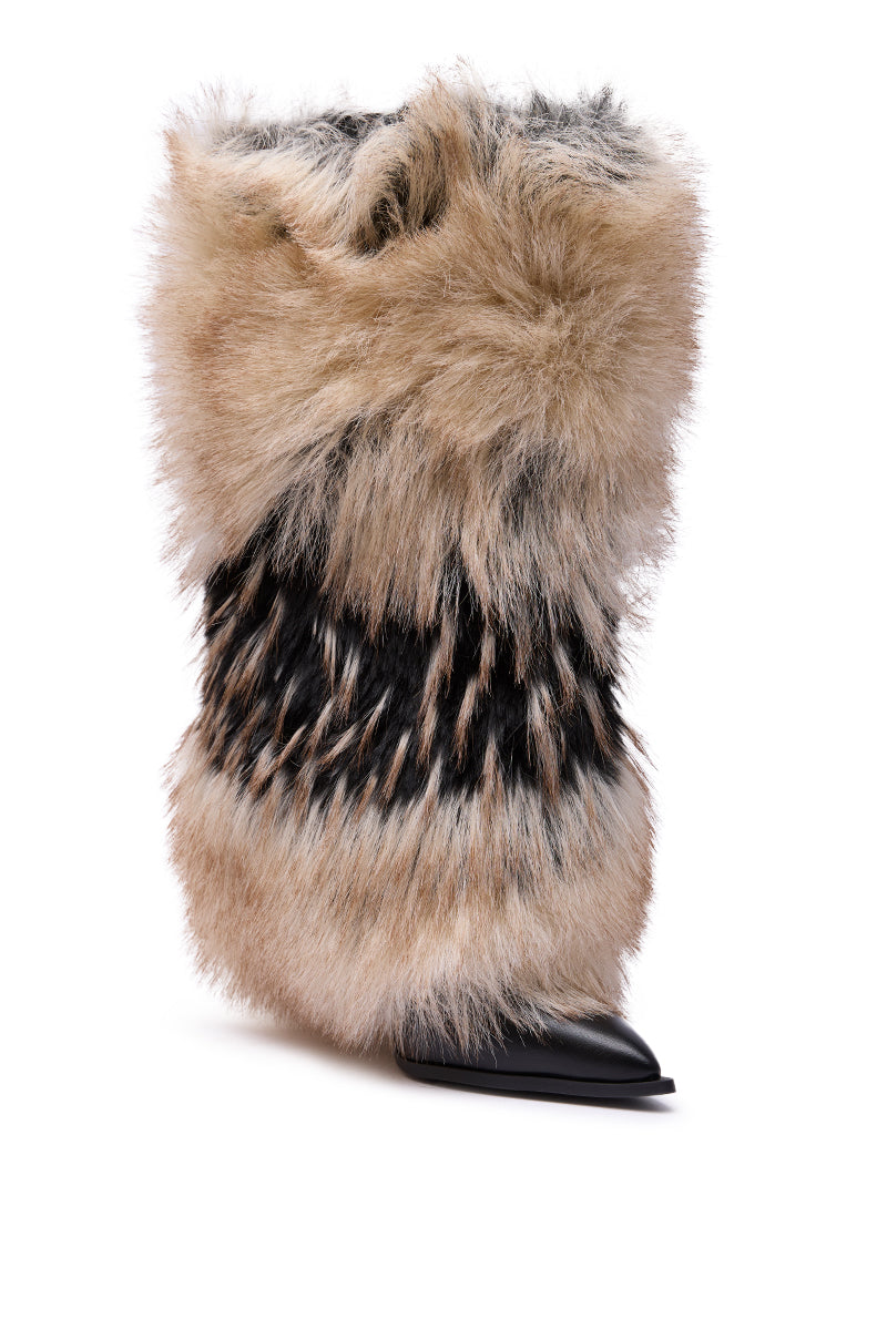 AZALEA WANG EKKO MULTI FUR STILETTO BOOT