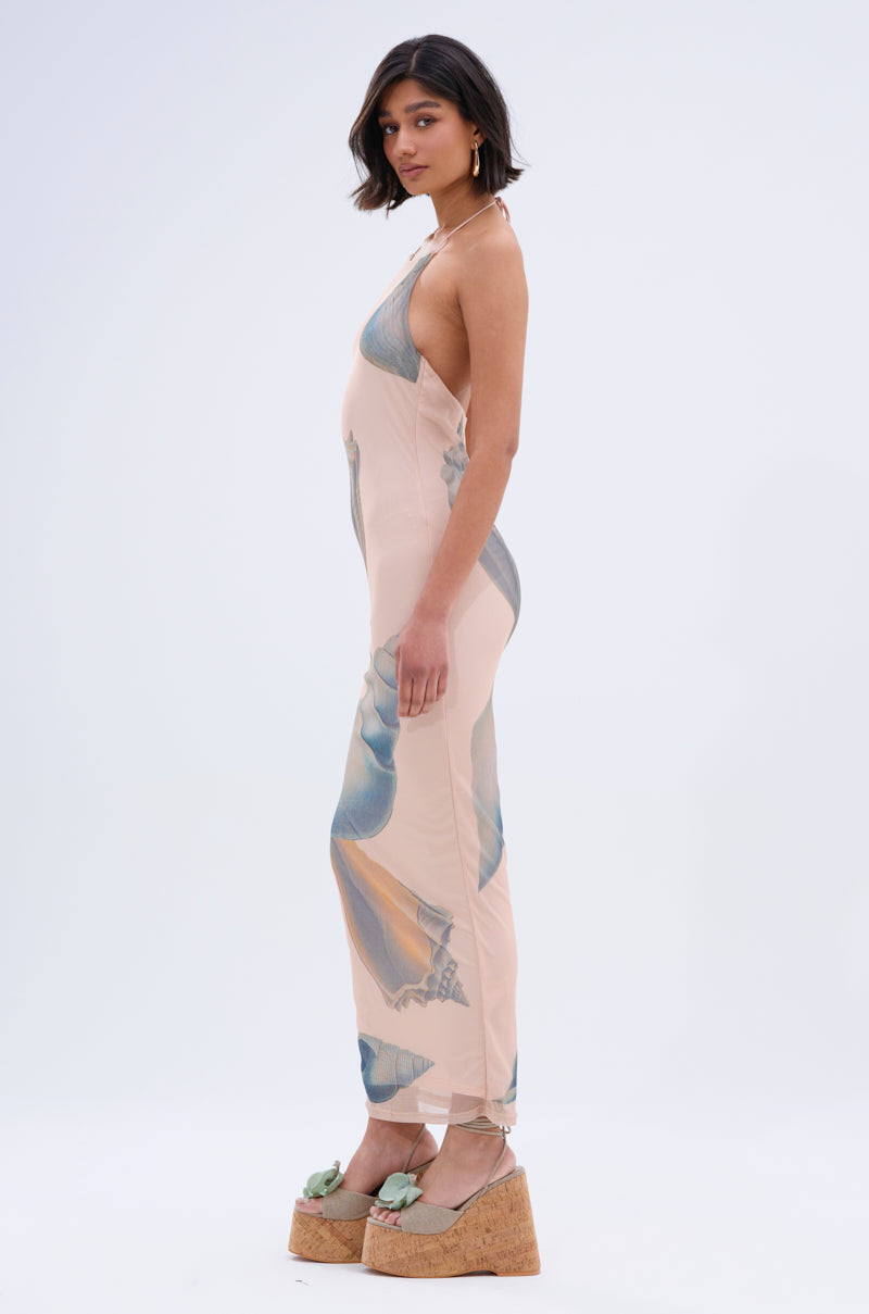 BY THE SEASHORE PRINTED MAXI DRESS