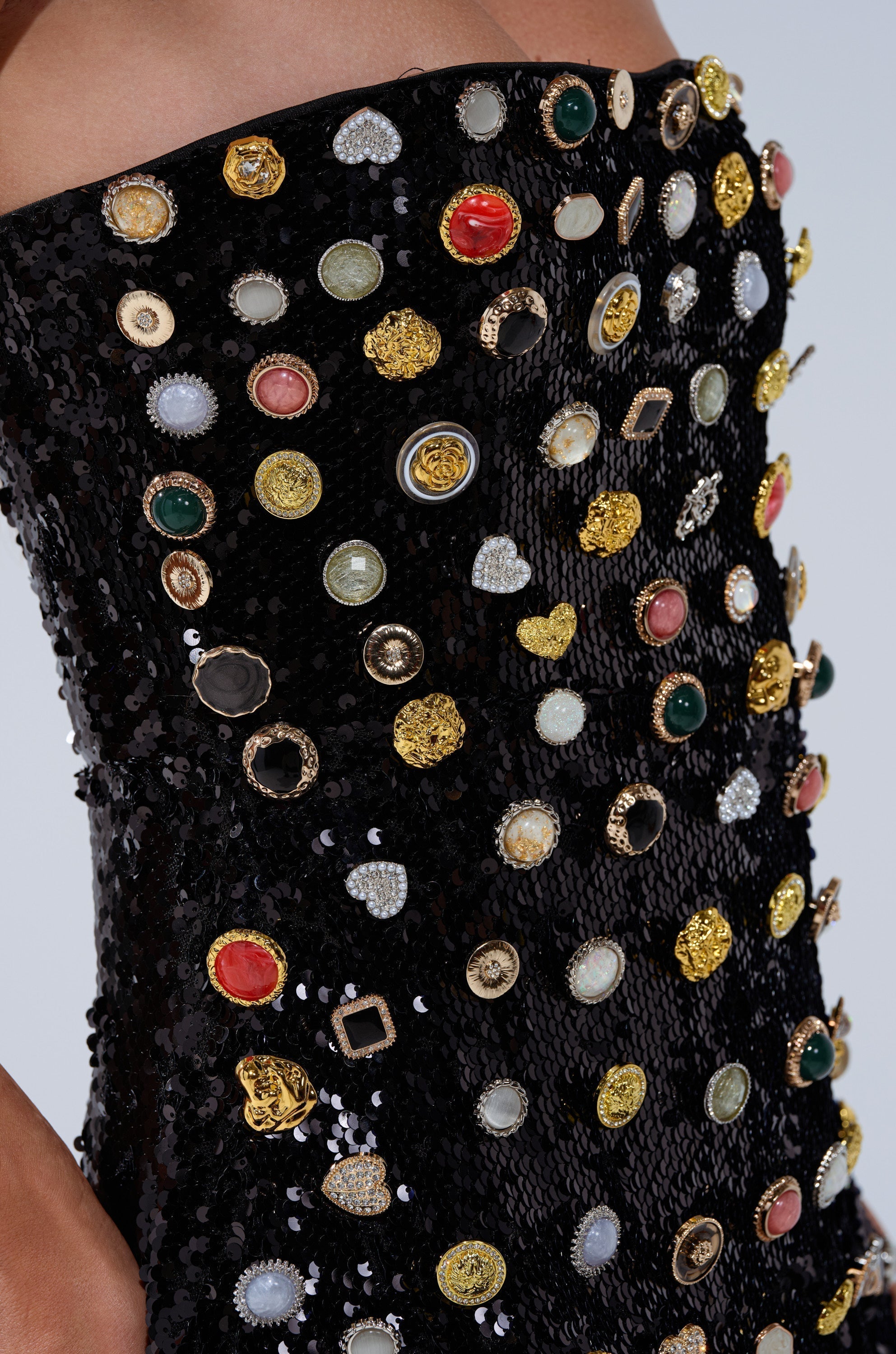 NEVER NONCHALANT BUTTON MINI DRESS