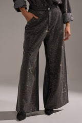BLING BLING DENIM RELAXED PANT IN BLACK