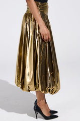 MONEY MAKER METALLIC MIDI SKIRT