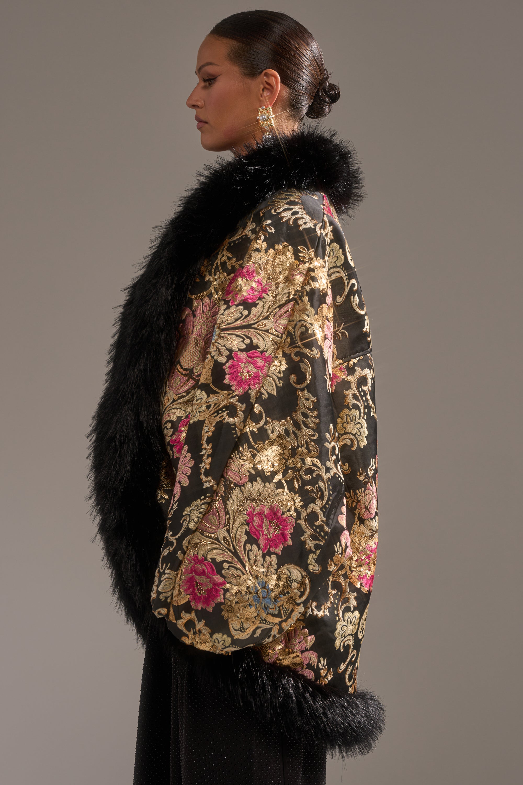 LOLA COCOON COAT IN BROCADE