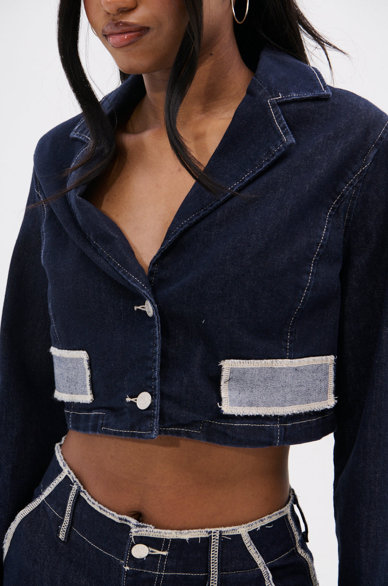 LOCKED UP DENIM BLAZER