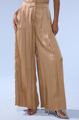 HANSEL MOCHA SATIN PALAZZO PANT