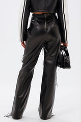 ROCK MY WORLD FAUX LEATHER LACE UP PANT
