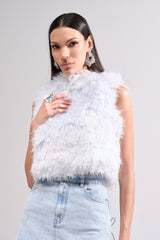ICY OPEN BACK FUR TOP