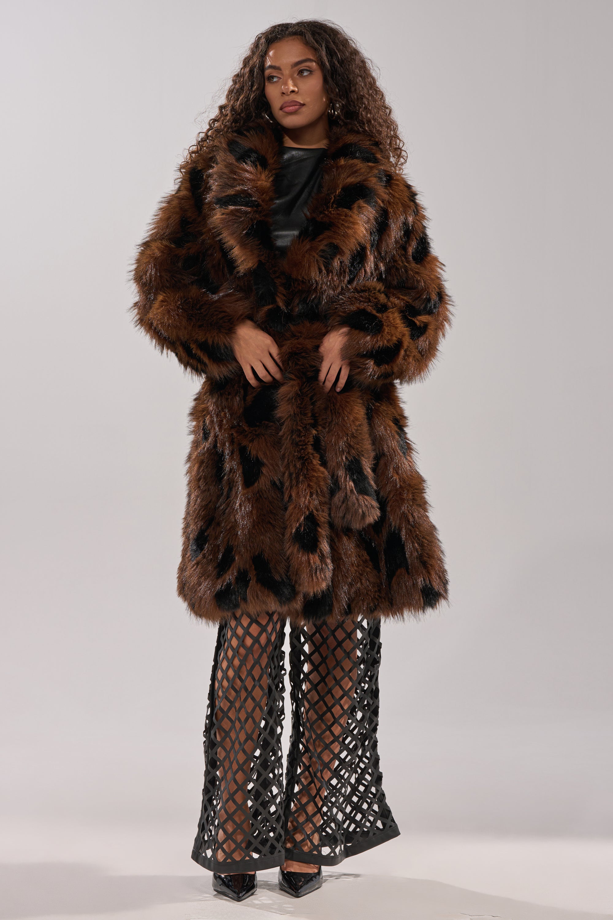 JUSTINE FAUX FUR COAT