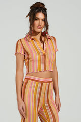 PALOMA KNIT COLLARED TOP