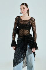 LILY LACE BLOUSE IN BLACK