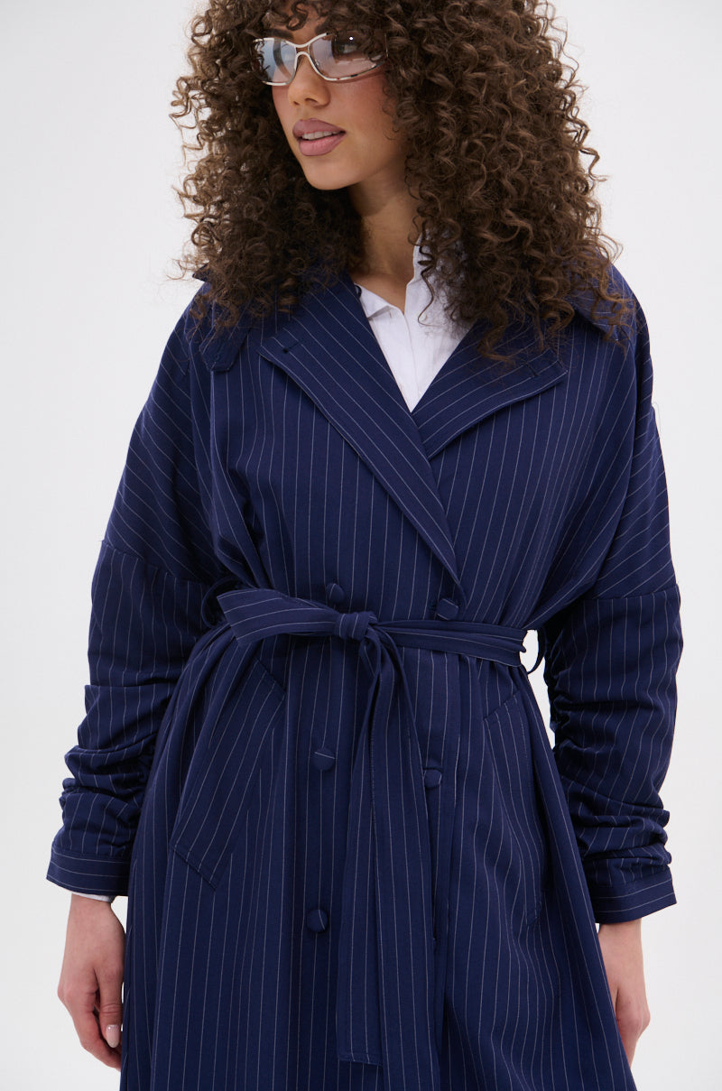 HARLEM PINSTRIPE TRENCH