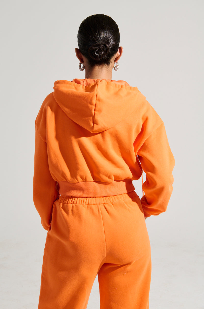 ORANGE CROP ZIP UP SWEATSHIRT