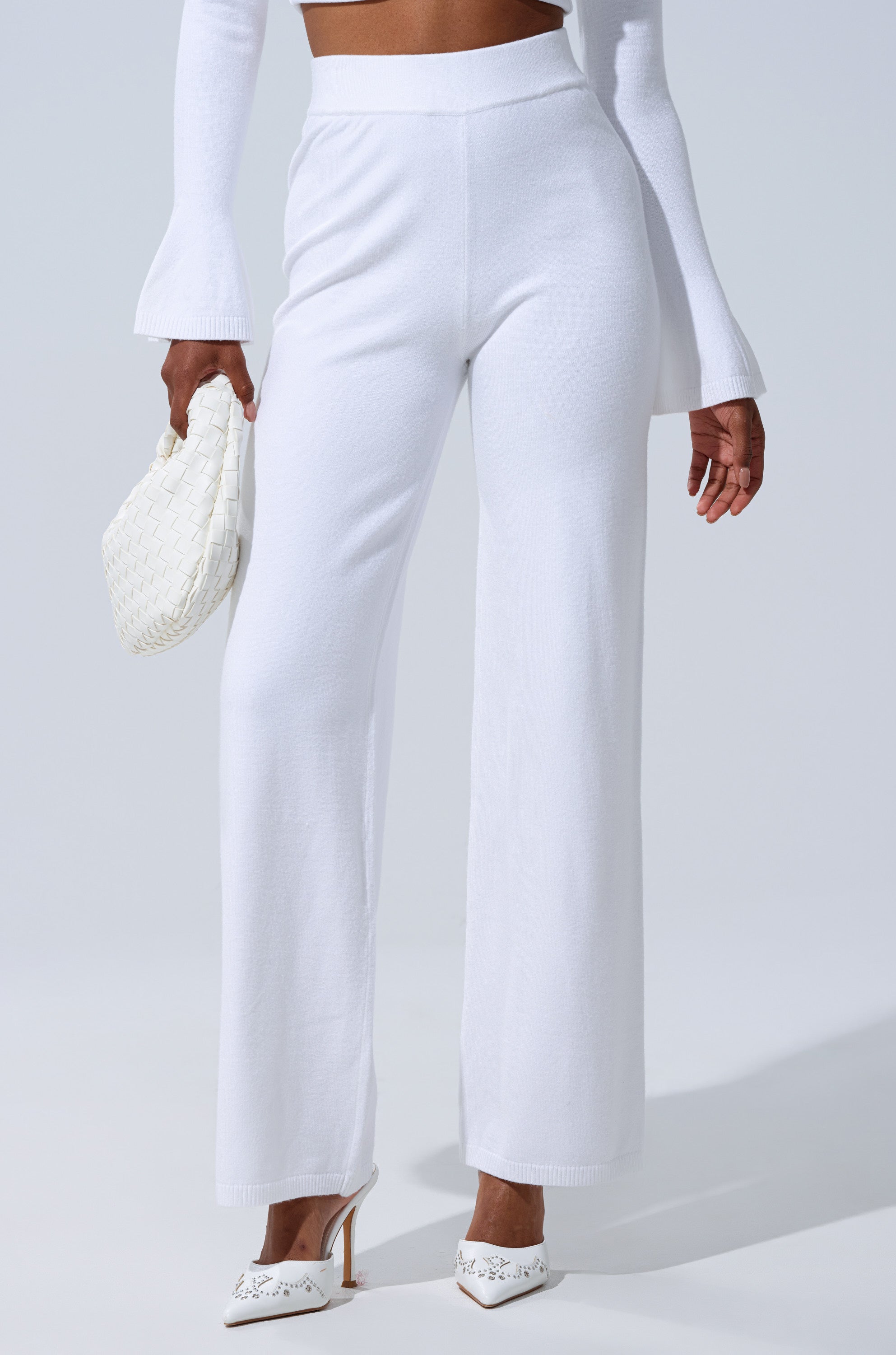 GET COZY WITH ME WIDE LEG PANT IN WHITE