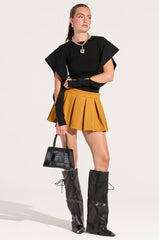 OUT OF OUR HEAD WOOL MINI SKIRT IN MUSTARD