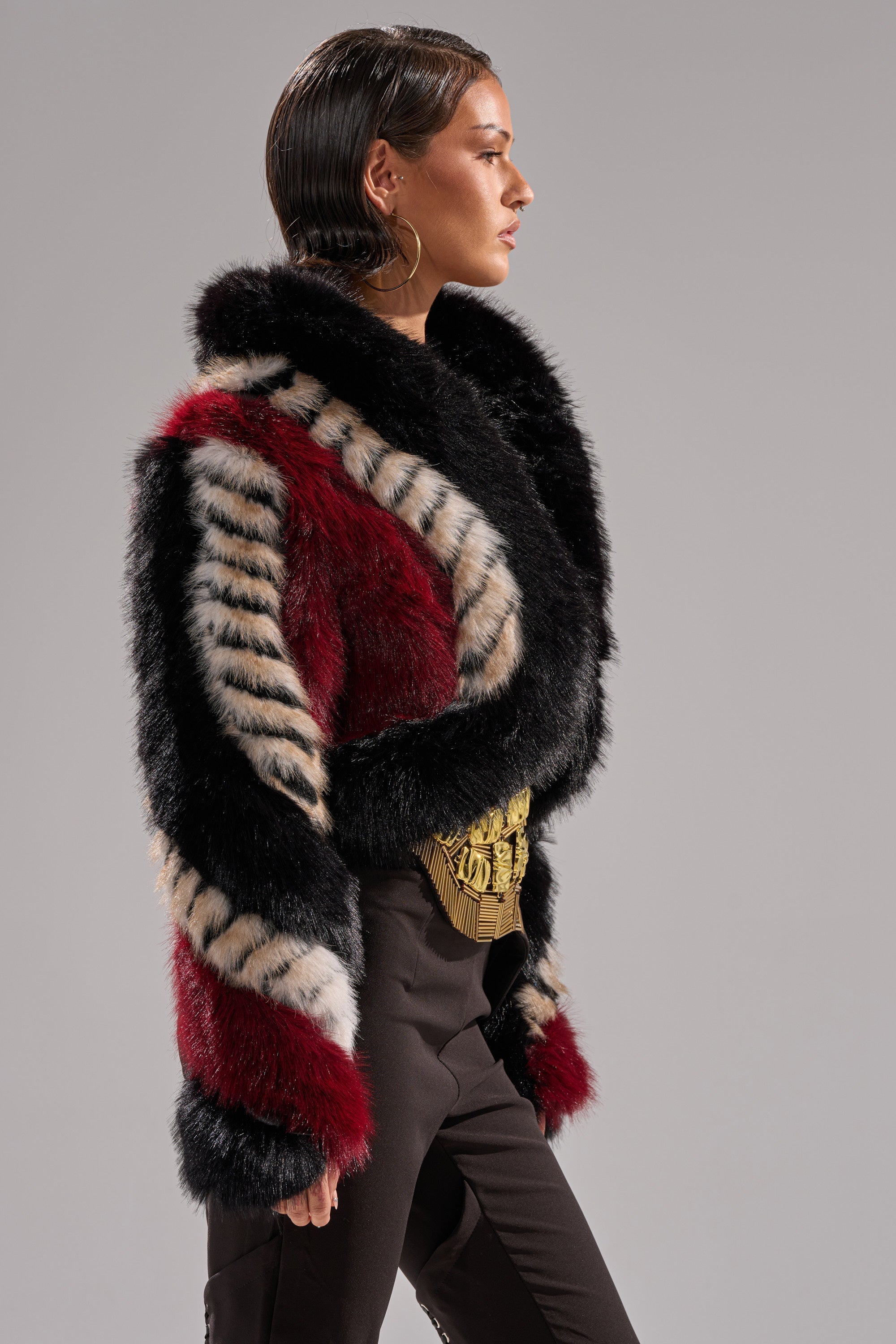 HARD TO FIND PANELED FAUX FUR