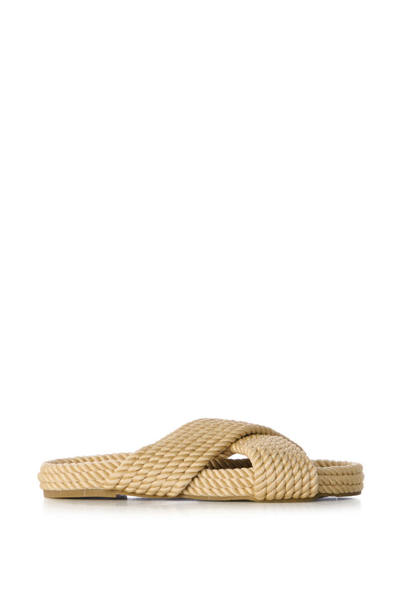 AZALEA WANG LEONIDAS BEIGE ROPE SANDAL