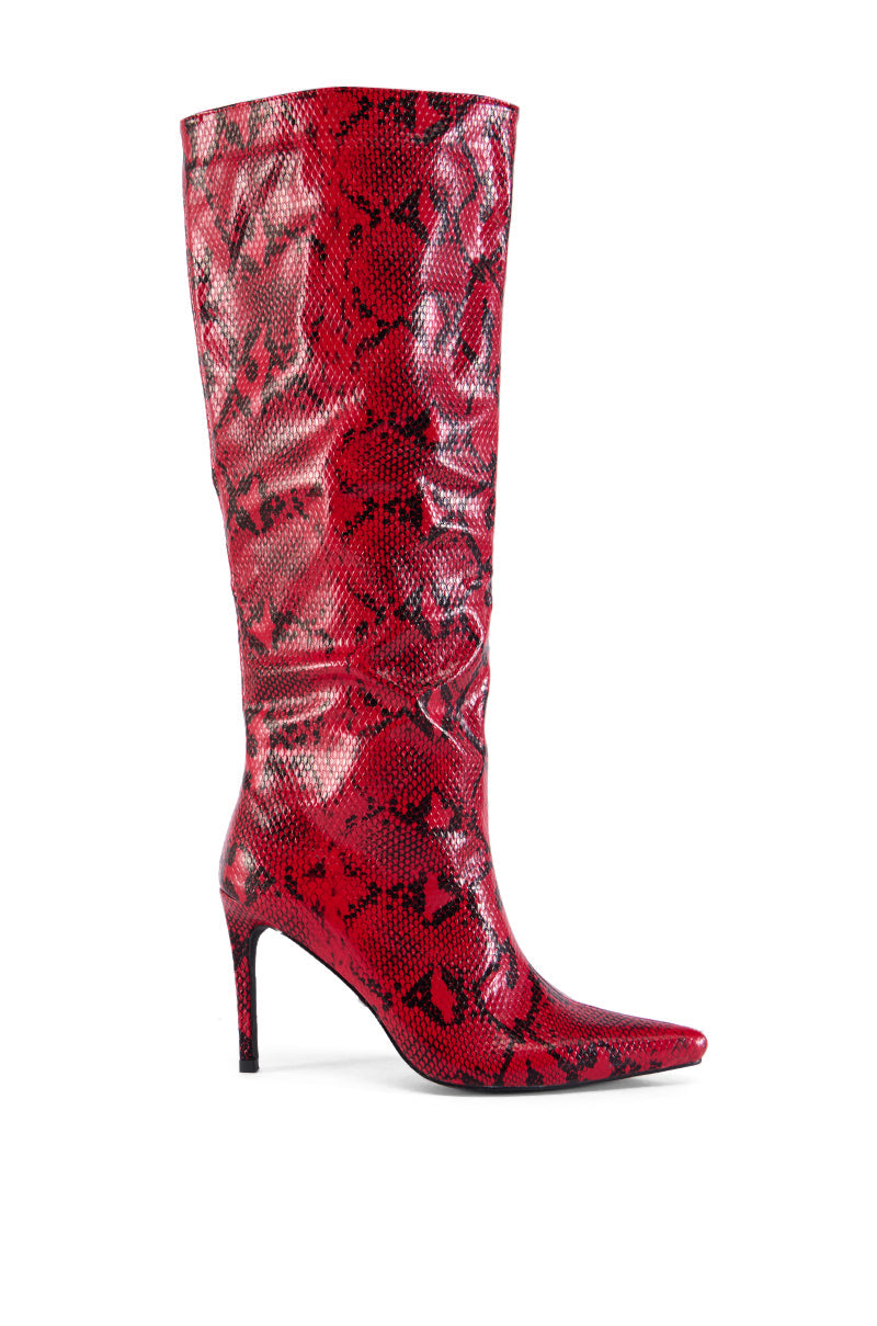 AZALEA WANG RIPPLY RED PRINTED BOOT