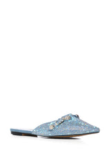 AZALEA WANG ROSEBUD BOW FLAT IN DENIM