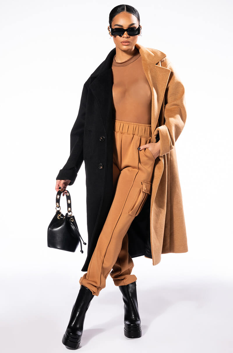 HALF HALF WOOL LIKE TRENCH