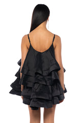 LOOKING FOR LUST RUFFLE MINI DRESS IN BLACK