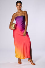 NOT GOING ANYWHERE SATIN MAXI DRESS